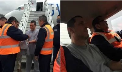 Hebert Veloza García llegando a Colombia.