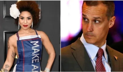 La cantante estadounidense Joy y el exjefe de campaña Corey Lewandowski.