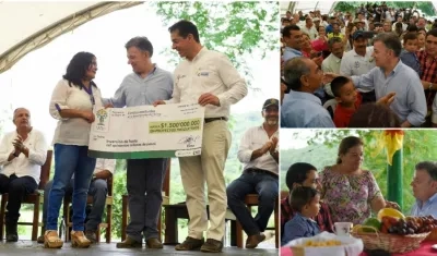 El Presidente entregando las tierras.