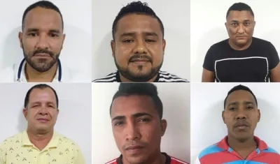 Los seis presuntos miembros de la banda 'Los bagres', especializados en hurtar motocicletas.