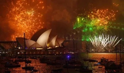 Pirotecnia en Australia para recibir el 2018.