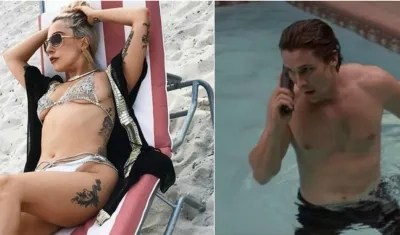 Lady Gaga y el actor Chistian Bale.