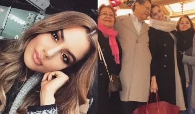 La exvirreina universal Ariadna Gutiérrez junto a sus familiares.