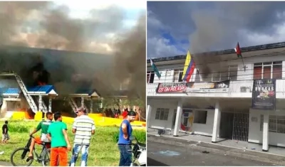 Así quedó el peaje en Riogrande y la alcaldía de Chigorodó.
