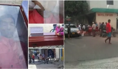 Ataúd donde reposaba el cuerpo de José Rodríguez, vendedor de la carrera quinta de Santa Marta, quien ya fue sepultado cerca a Negüanje.