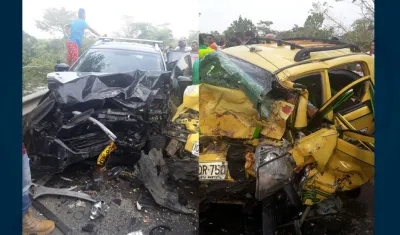 Estado en que quedaron los vehículos.