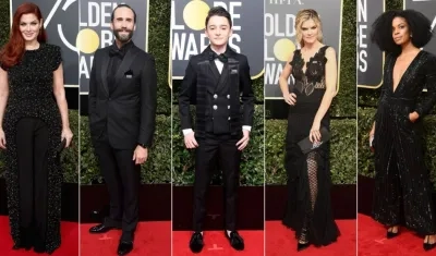 Actores y actrices vistieron de negro.