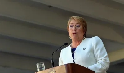 Bachelet durante su visita a Cuba.