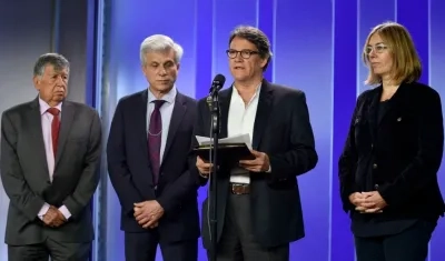 El jefe negociador con el ELN, Gustavo Bell, durante su declaración.