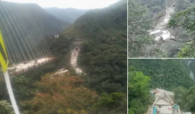 Así quedó el puente después del derrumbe.