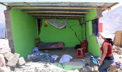 Así quedó una de las viviendas después del terremoto.