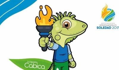 La Iguana Cabica, mascota de las justas.  
