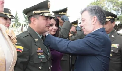 El general Norberto Mujica el día que fue ascendido.