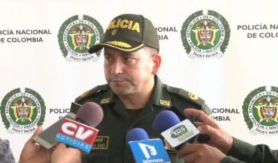 El teniente coronel Hugo Molano, comandante operativo de la Policía Metropolitana de Barranquilla.
