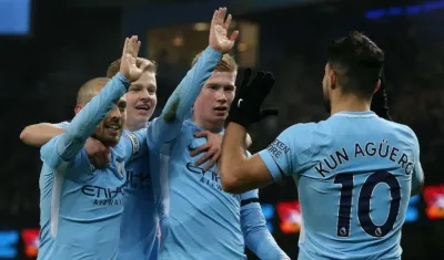 Kun Agüero delantero del Manchester City. 