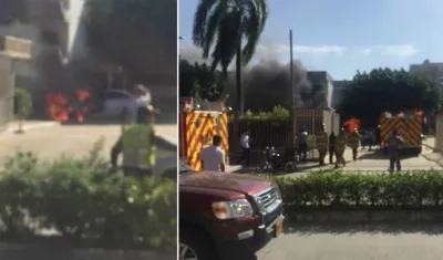 Dos máquinas del cuerpo de bomberos sofocaron las llamas.