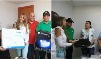  La secretaria General de la Alcaldía, Ana María Aljure, entregó los equipos.