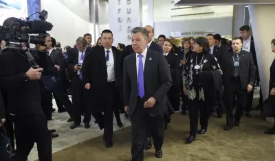 Presidente Juan Manuel Santos en Davos.