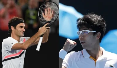 El suizo Roger Federer y el surcoreano Hyeon Chung