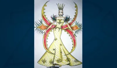 Diseño del vestido de Andrea De Alba Polo.