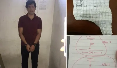 Cristian Bellon Galindo y los papeles hallados.