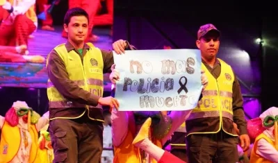 Policías le hicieron un homenaje a sus compañeros en la Noche de Comparsas.