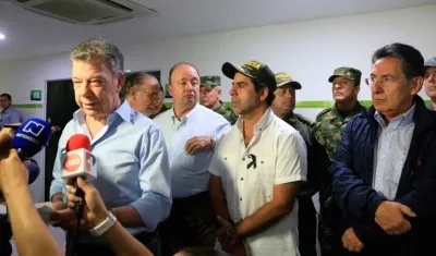 Juan Manuel Santos en Barranquilla al final de un Consejo de Seguridad.