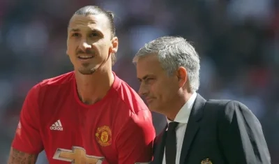 Zlatan Ibrahimovic y José Mourinho.