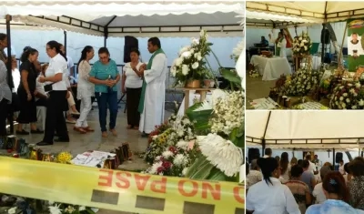 Momentos de la sentida misa.