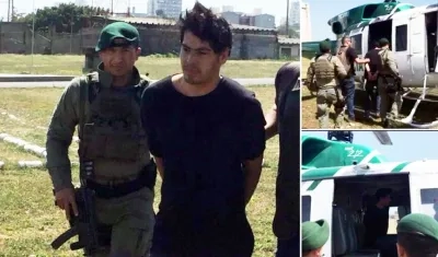 Momento en el que Bellón aborda el helicóptero de la Policía.