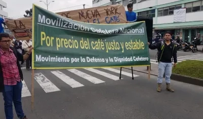 Los caficultores salieron a las calles a protestar.