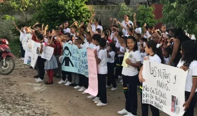 Estudiantes del Colegio San José, en Fundación.