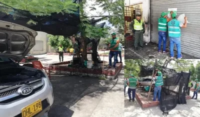 Talleres de mecánica en la vía pública. Control Urbano mete en cintura a 6 talleres.