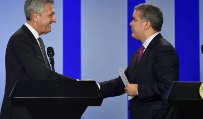 El Alto Comisionado de las Naciones Unidas para los Refugiados (Acnur), Filipo Grandi, y el Presidente Iván Duque.