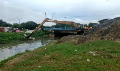 Imagen de los trabajos en el caño de la Auyama. 