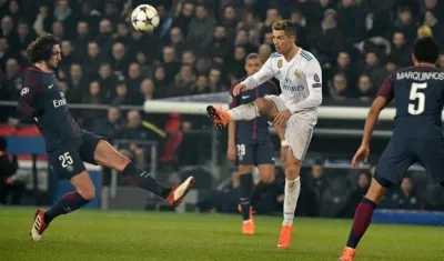 Cristiano Ronaldo durante un encuentro de Liga de Campeones ante el PSG. 