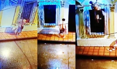 Momentos del  último robo el pasado sábado.