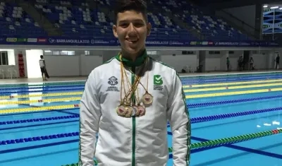 El nadador barranquillero Diego Becerra Herrera.