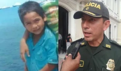 Alberto Cardona y el comandante de la Policía Metropolitana de Santa Marta, Gustavo Berdugo.