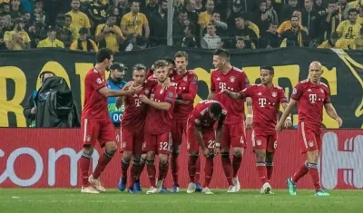 Celebración de los jugadores de Bayern Múnich. 