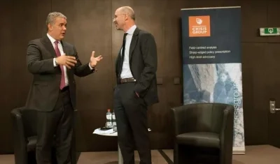 El Presidente Iván Duque y el presidente del International Crisis Group, Robert Malley.