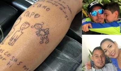 Luis Delgado se tatuó en la pierna una carta de su hija para rendirle también un homenaje a su esposa fallecida hace 4 meses.