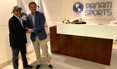El Alcalde Alejandro Char con el presidente de Panam Sports Neven Illic Álvarez.