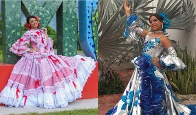 La Reina Central Marluz Acosta Pertúz y Shaineth Mejía, la Reina Infantil.