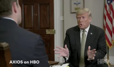 Presidente Donald Trump en su entrevista.