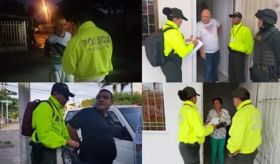 Los capturados por parte de la Policía y el Gaula Militar.