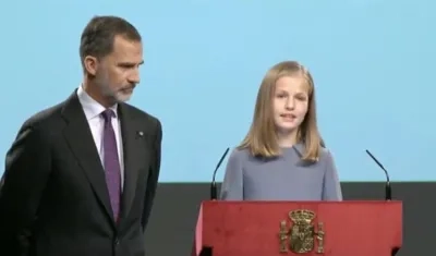 El Rey Felipe de España y la princesa Leonor.