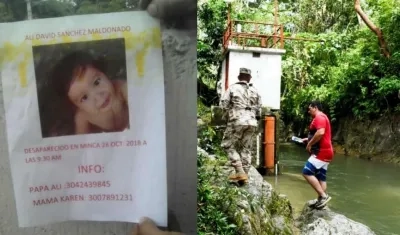 El niño Alí David Sánchez está desaparecido desde el 28 de octubre.