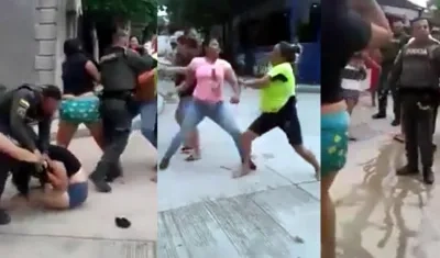 Pelea entre mujeres.