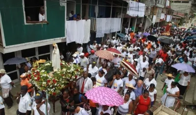 Procesión de la Virgen de Fátima en Timbiquí, Cauca.